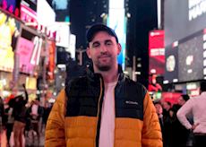 Jonathan in Times Square, New York