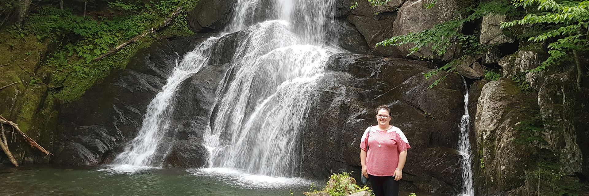 Natalie at Moss Glen Falls, near Granville, Vermont