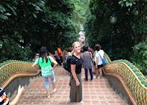 Blair on her descent down from Doi Suthep temple in Chiang Mai, Thailand