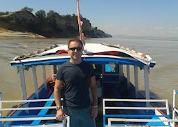 Jack on the boat from Bagan to Pakokku, Myanmar