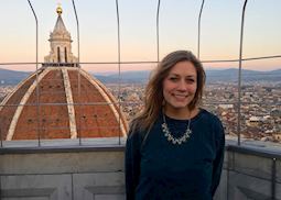 Laura in Florence at the Campanile Bell Tower
