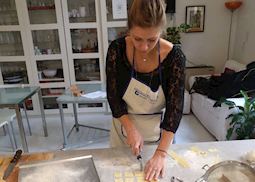 Laura at a cooking class in Florence