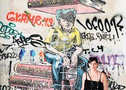Shannon on an art tour of the streets of Athens, Greece