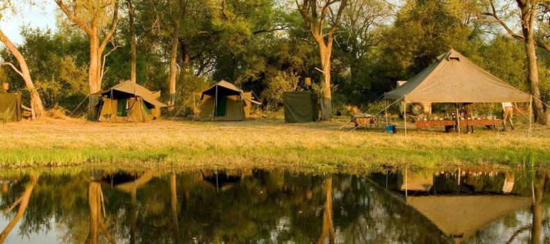 One of the Letaka mobile safari camps in Botswana's Okavango Delta