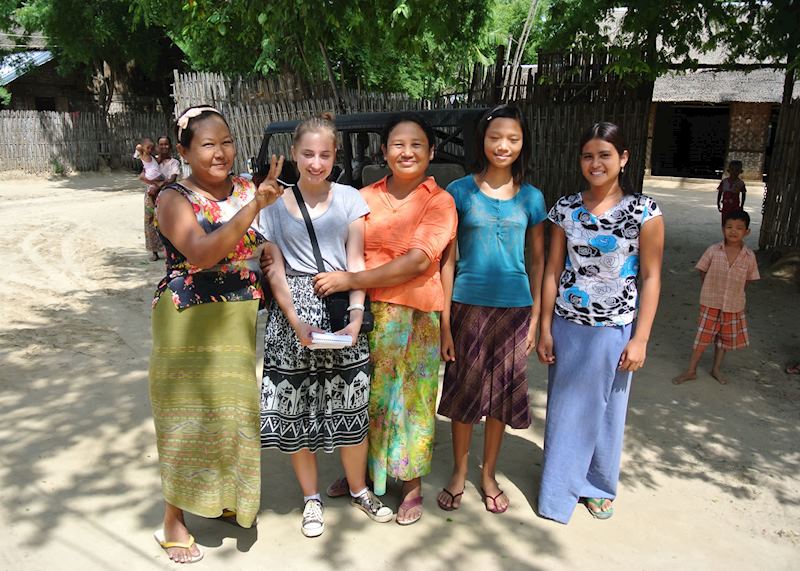 Hannah gets a warm welcome from some of the locals