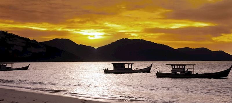 Penang beach at sunset, Penang.