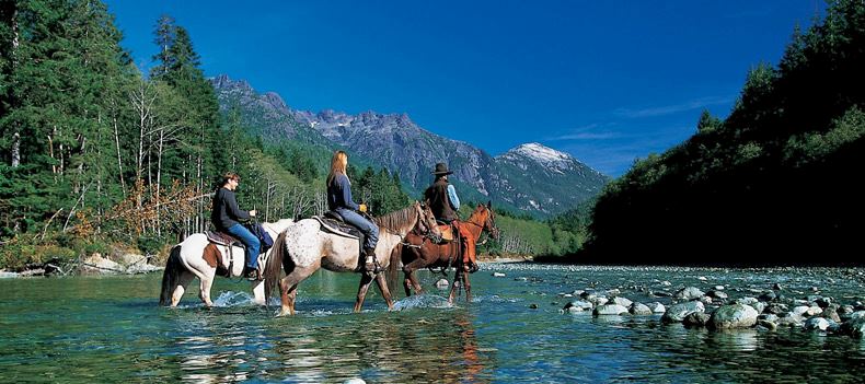 Horse riding on Vancouver Island, British Columbia.
