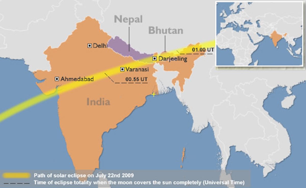 Solar Eclipse path 2009