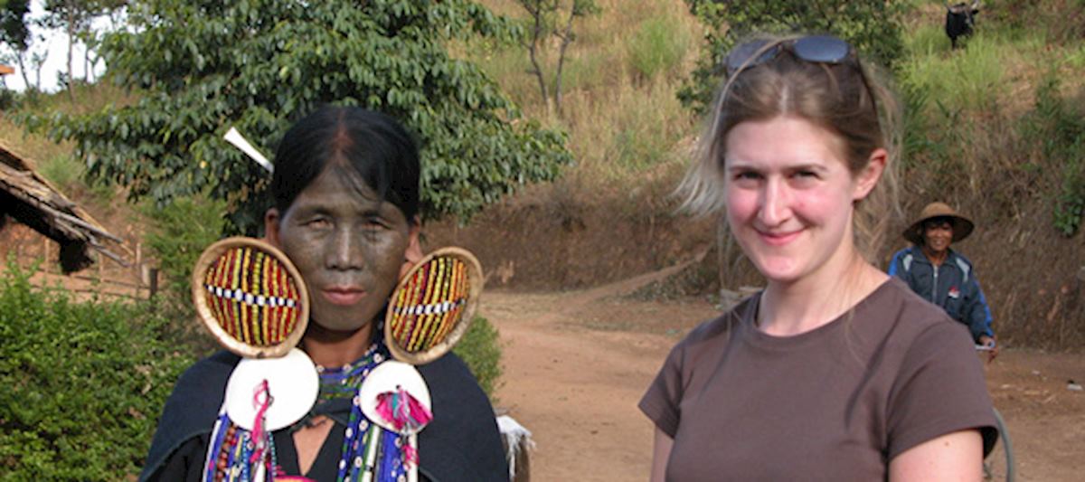 Kate with a local in Burma