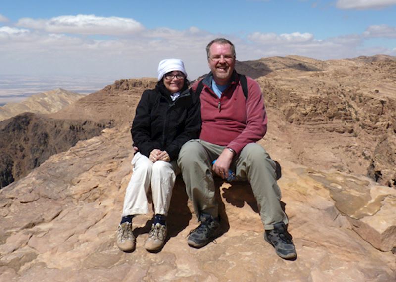 Debra and John on their trip to Jordan