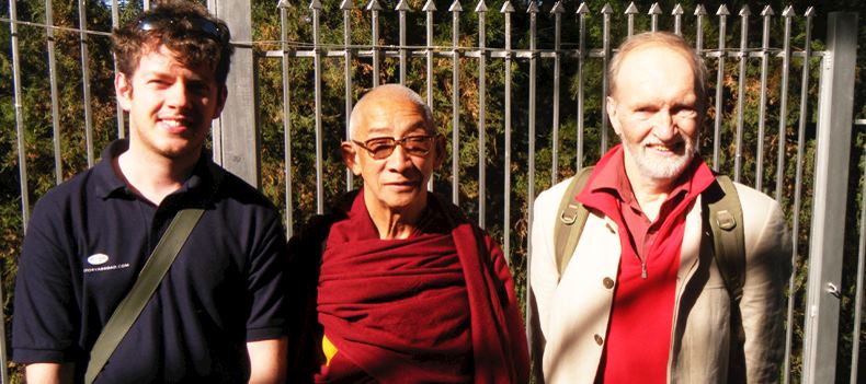Angus and Dougal Hutchison with the Dalai Lama's personal cook