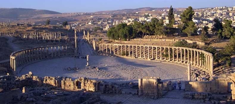 The ancient ruins at Jerash in Jordan