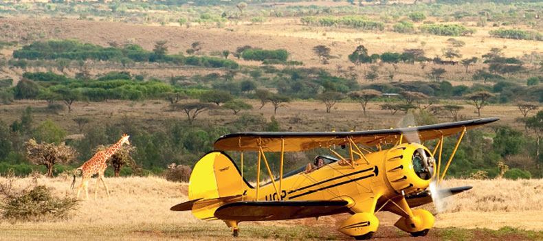 Enjoy exploring the beautiful Lewa Conservancy in Kenya by air.