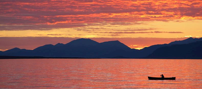 Get the sunset all to yourself from a canoe seat