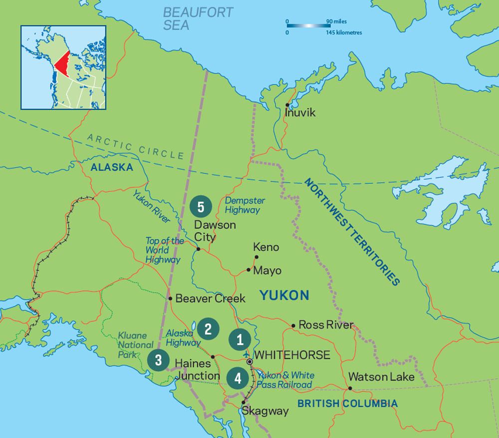Map of the Yukon, Canada Map of the Yukon, Canada