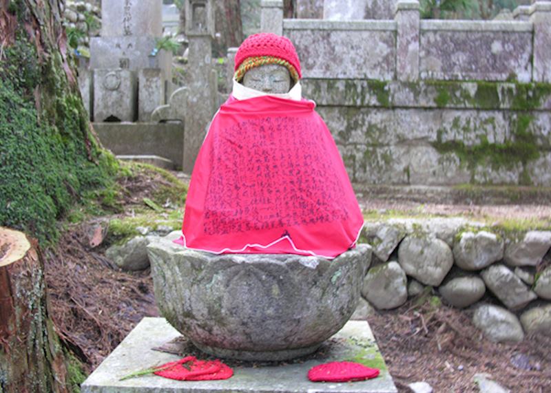 Jizu at cemetery, Mount Koya, Japan