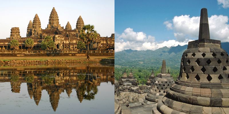 Angkor Wat in Cambodia v Borobudur in Indonesia