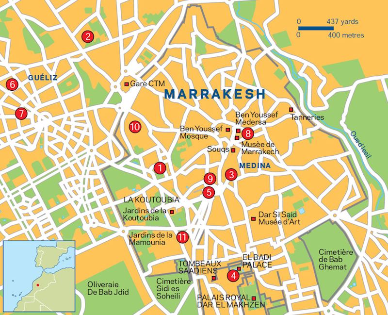 Map of Marrakesh, Morocco