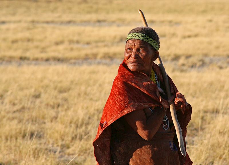 San elder, Makgadikgadi Pans, Botswana