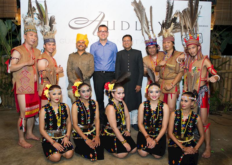 Audley Indian Subcontinent Manager, Rogier (blue shirt) flanked by two Indian guide winners