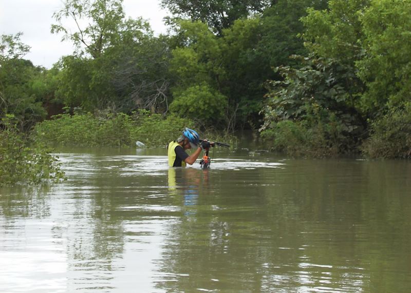 Not even a flooded river in the south of Senegal could stop Ian and his bike