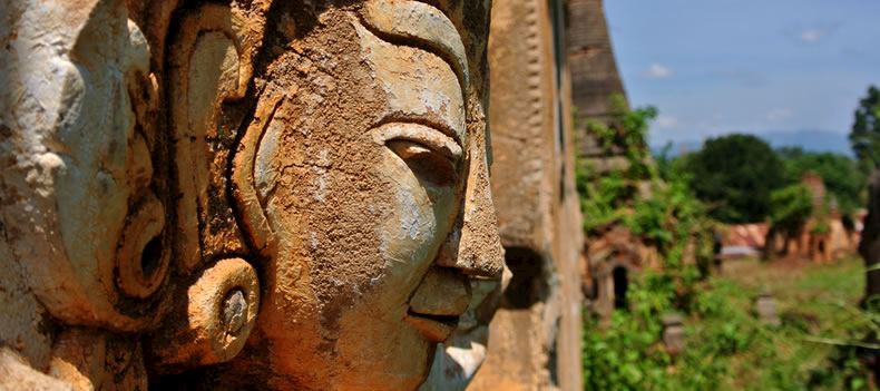 Pagodas at the Indein temple complex, Inle Lake, Myanmar